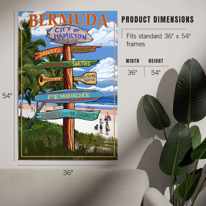 Bermuda, Destinations Sign, Art & Giclee Prints Art Lantern Press