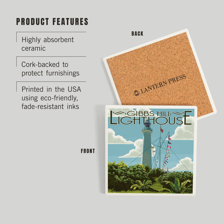 Bermuda, Gibbs Hill Lighthouse, Coasters Coasters Lantern Press