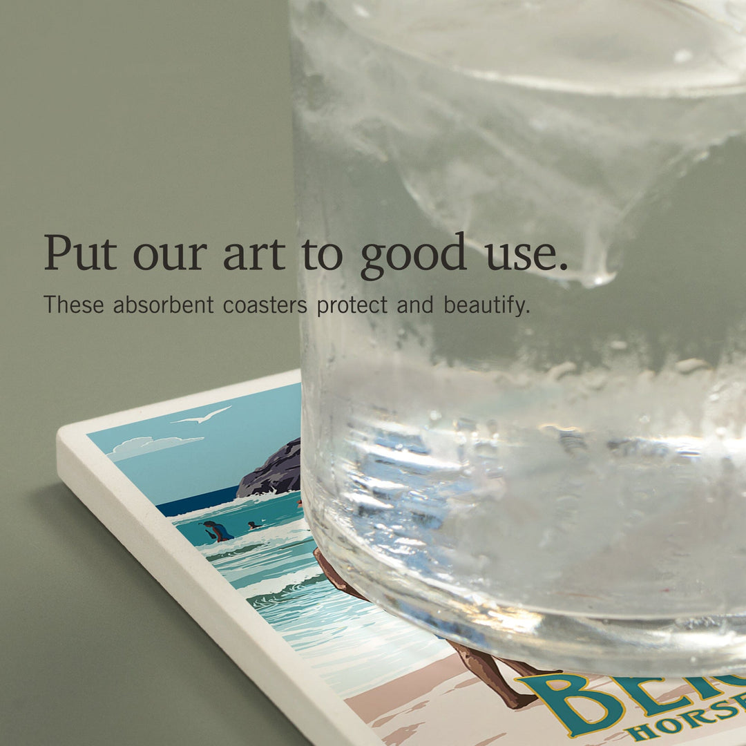 Bermuda, Horseshoe Bay Beach Scene, Coasters Coasters Lantern Press