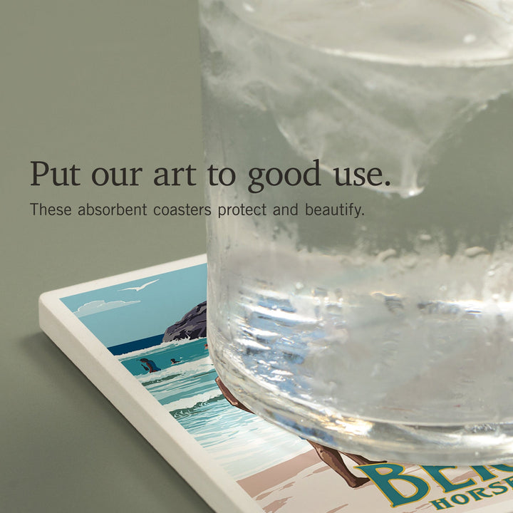 Bermuda, Horseshoe Bay Beach Scene, Coasters Coasters Lantern Press