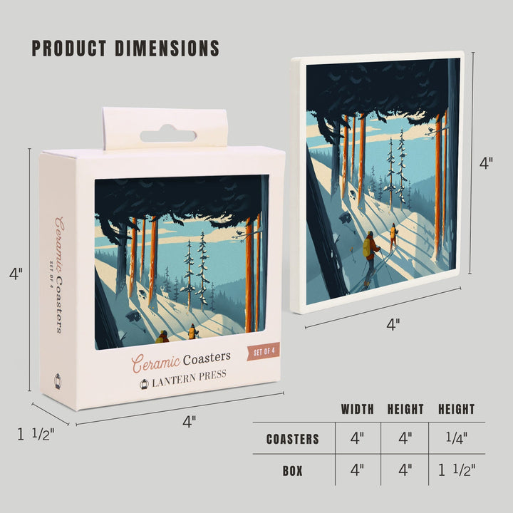 Better on Foot, Snowshoeing,, Coasters Coasters Lantern Press