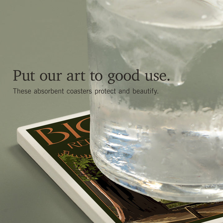 Big Basin Redwoods Park, California, Deer and Fawns, Coasters Coasters Lantern Press