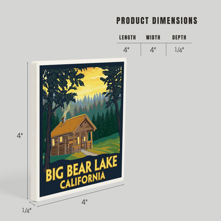 Big Bear Lake, California, Cabin in the Woods, Coasters Coasters Lantern Press