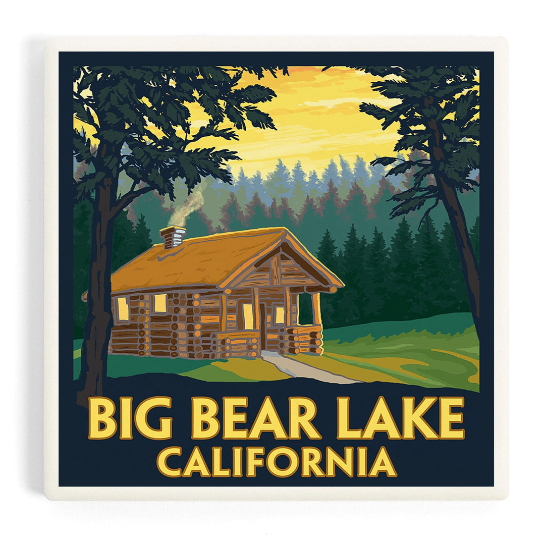 Big Bear Lake, California, Cabin in the Woods, Coasters Coasters Lantern Press Coaster