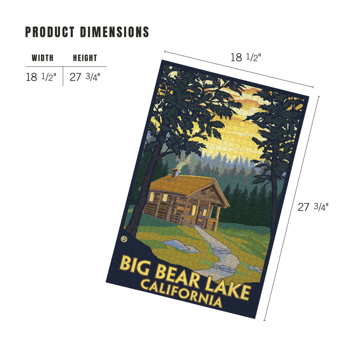 Big Bear Lake, California, Cabin in the Woods, Jigsaw Puzzle Puzzle Lantern Press