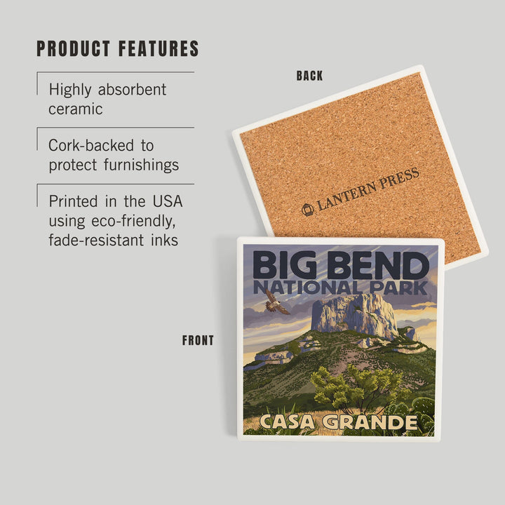 Big Bend National Park, Texas, Casa Grande, Coasters Coasters Lantern Press