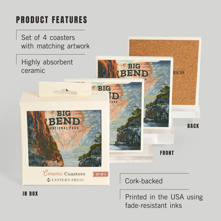 Big Bend National Park, Texas, Painterly National Park Series, Coasters Coasters Lantern Press