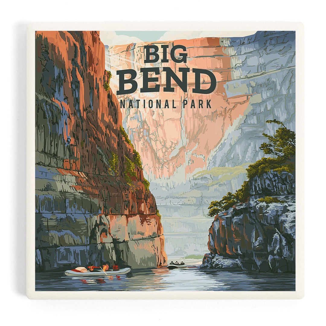 Big Bend National Park, Texas, Painterly National Park Series, Coasters Coasters Lantern Press Coaster
