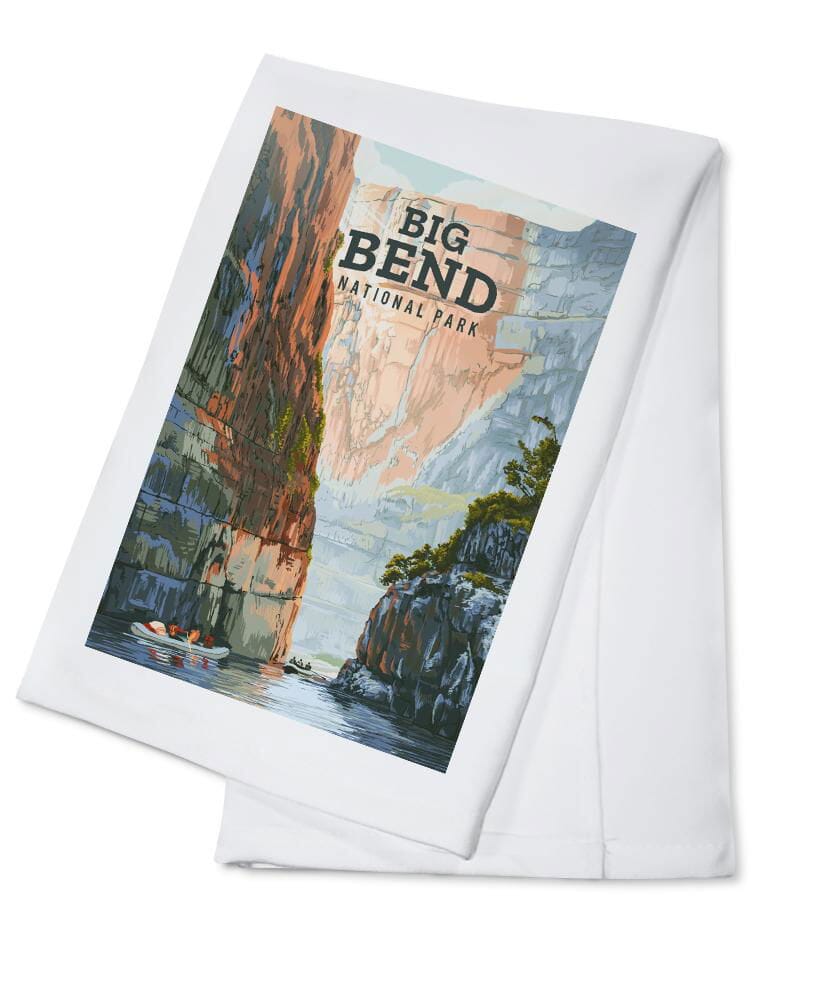 Big Bend National Park, Texas, Painterly National Park Series, Organic Cotton Kitchen Tea Towels Kitchen Lantern Press