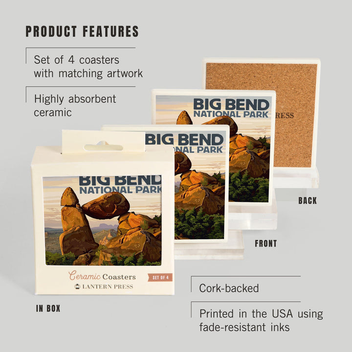 Big Bend National Park, Texas, Rock Formation, Coasters Coasters Lantern Press