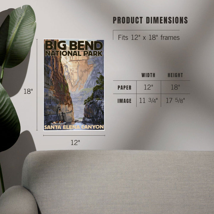 Big Bend National Park, Texas, Santa Elena Canyon, Painterly Series, Art & Giclee Prints Art Lantern Press