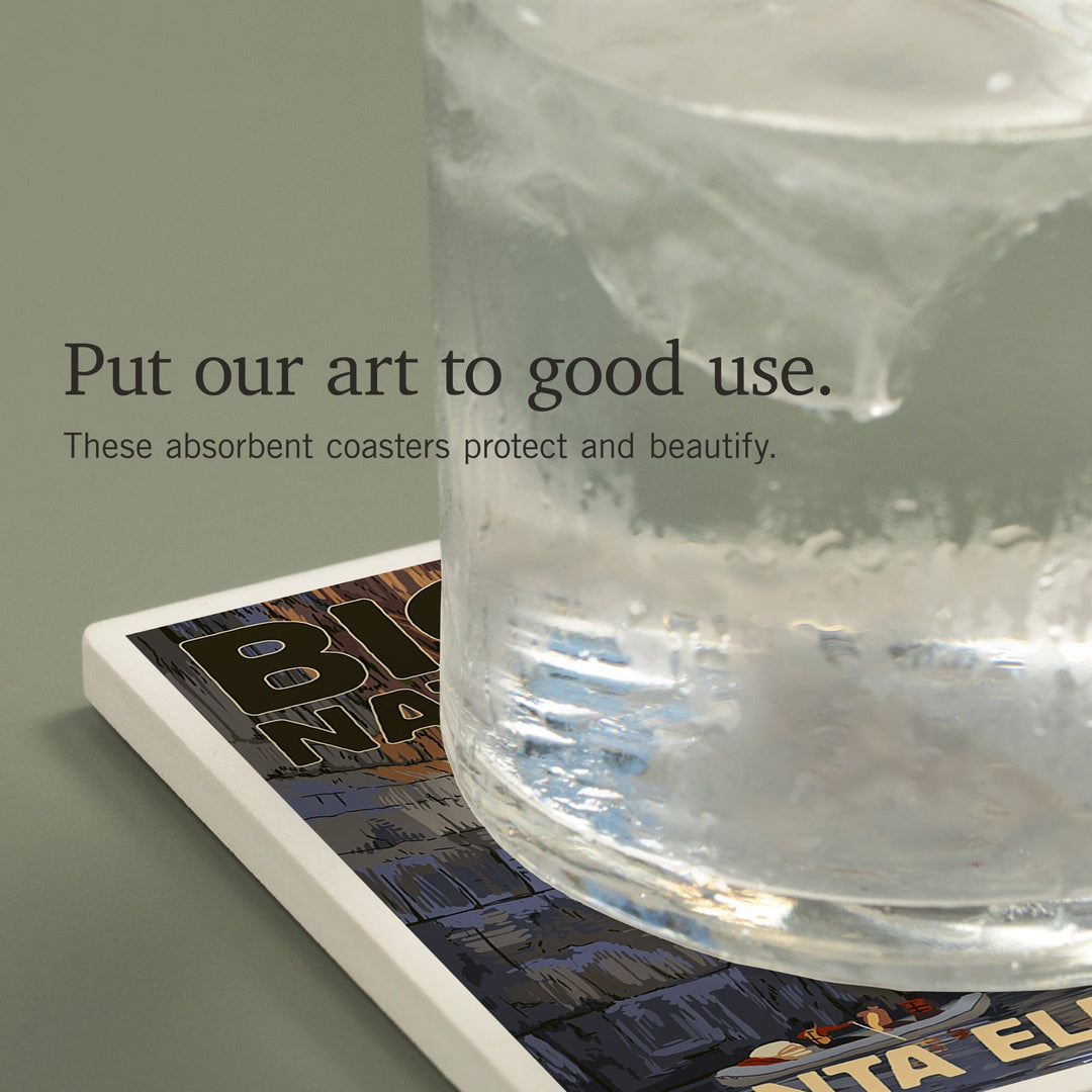 Big Bend National Park, Texas, Santa Elena Canyon, Painterly Series, Coasters Coasters Lantern Press