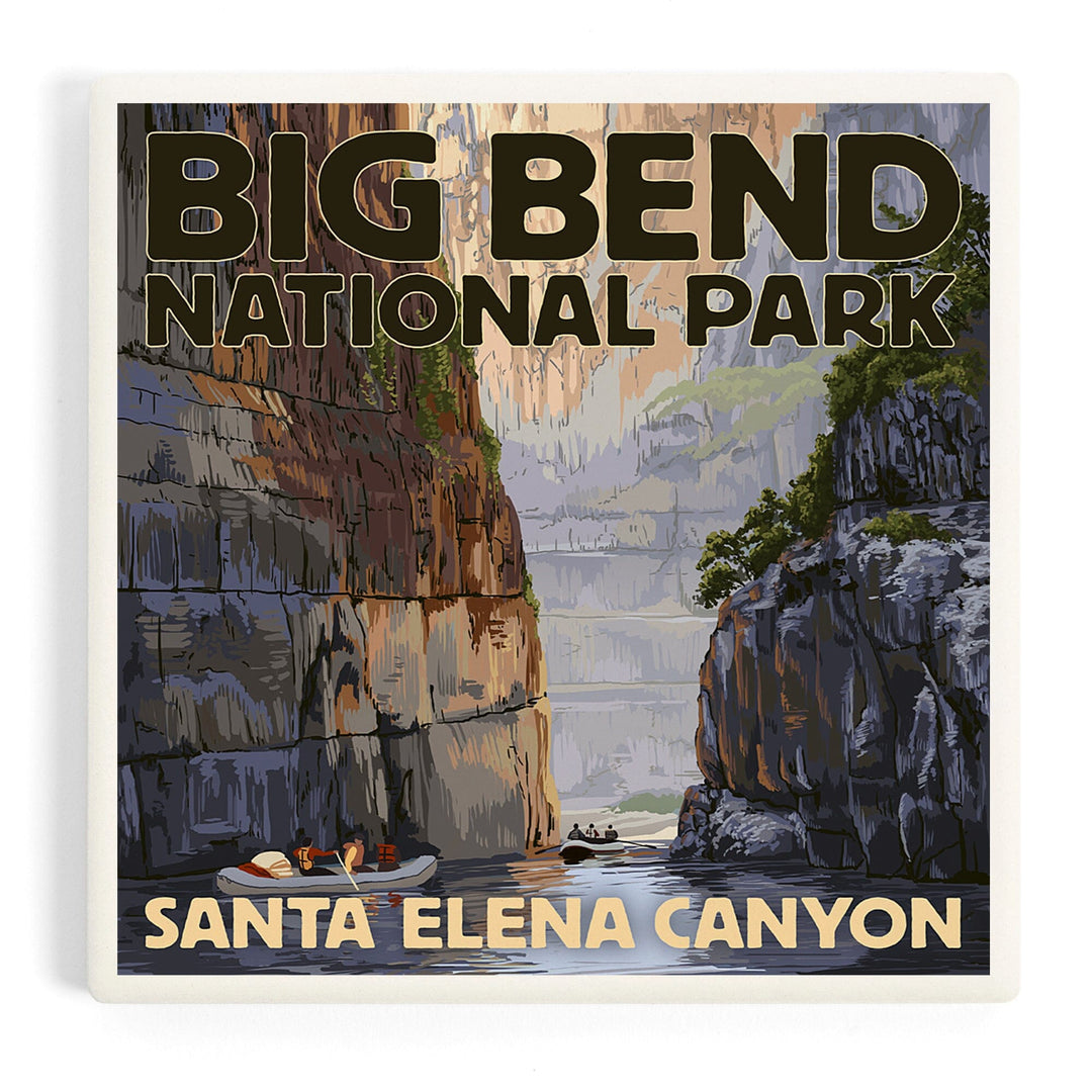 Big Bend National Park, Texas, Santa Elena Canyon, Painterly Series, Coasters Coasters Lantern Press Coaster