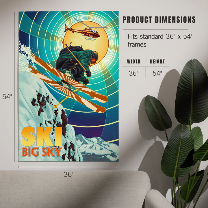 Big Sky, Montana, Heli-Skiing, Art & Giclee Prints - Lantern Press
