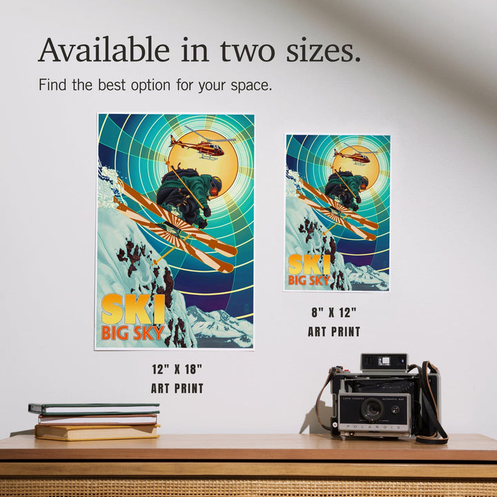 Big Sky, Montana, Heli-Skiing, Art & Giclee Prints - Lantern Press