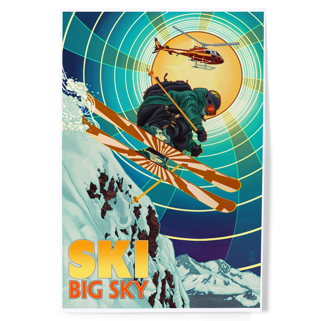 Big Sky, Montana, Heli-Skiing, Art & Giclee Prints - Lantern Press
