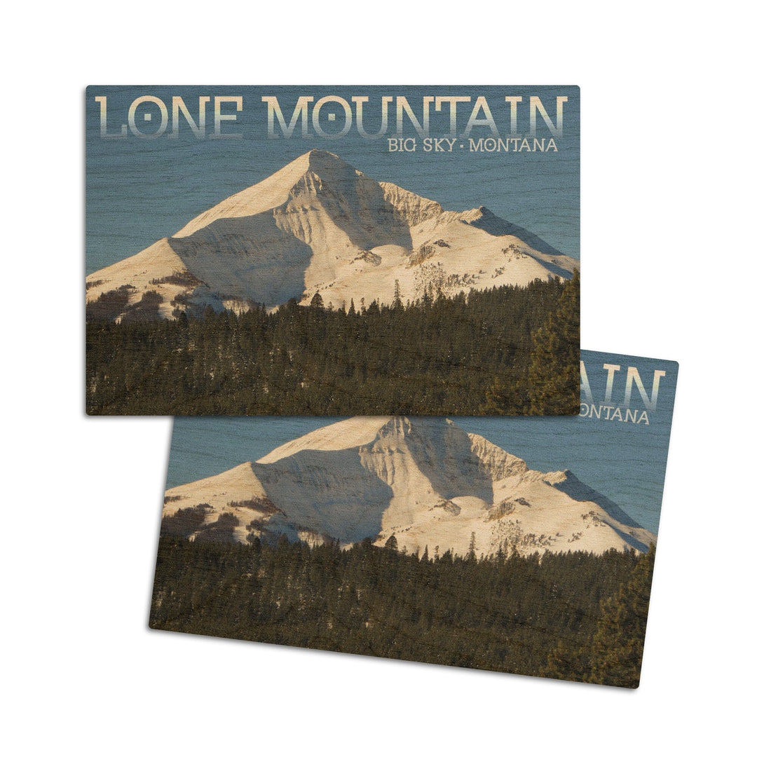 Big Sky, Montana, Lone Mountain, Lantern Press Photography, Wood Signs and Postcards - Lantern Press