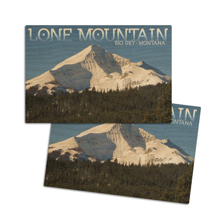 Big Sky, Montana, Lone Mountain, Lantern Press Photography, Wood Signs and Postcards - Lantern Press
