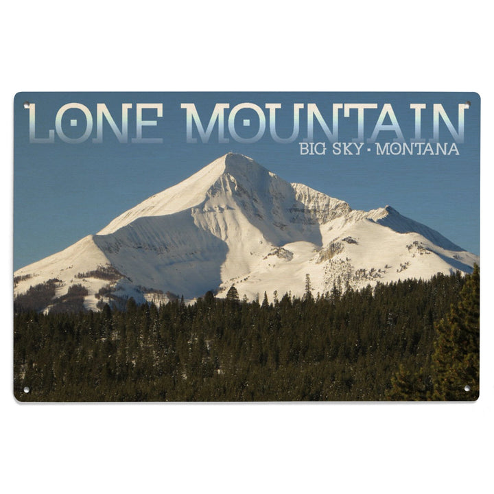 Big Sky, Montana, Lone Mountain, Lantern Press Photography, Wood Signs and Postcards - Lantern Press
