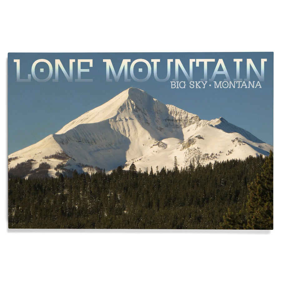Big Sky, Montana, Lone Mountain, Lantern Press Photography, Wood Signs and Postcards - Lantern Press