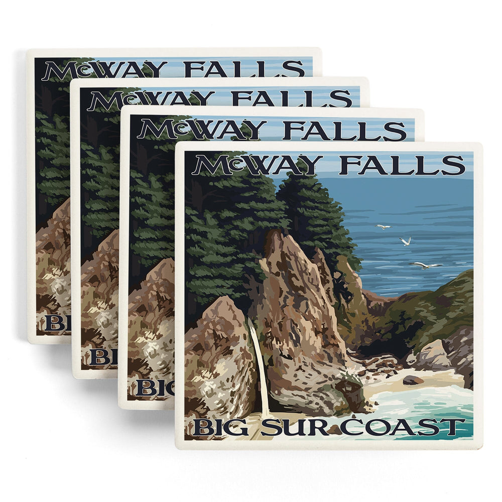 Big Sur, California, McWay Falls, Coasters Coasters Lantern Press