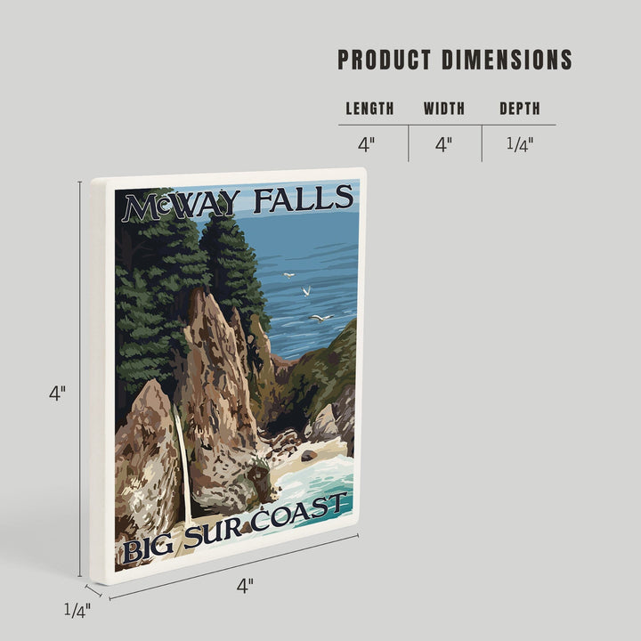 Big Sur, California, McWay Falls, Coasters Coasters Lantern Press