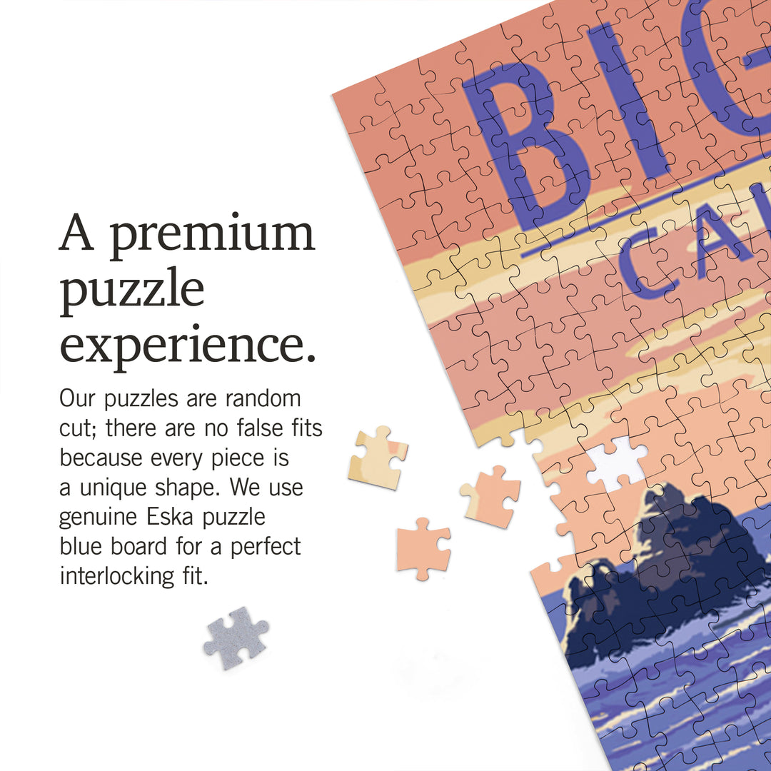Big Sur, California, Woody on Beach, Jigsaw Puzzle Puzzle Lantern Press