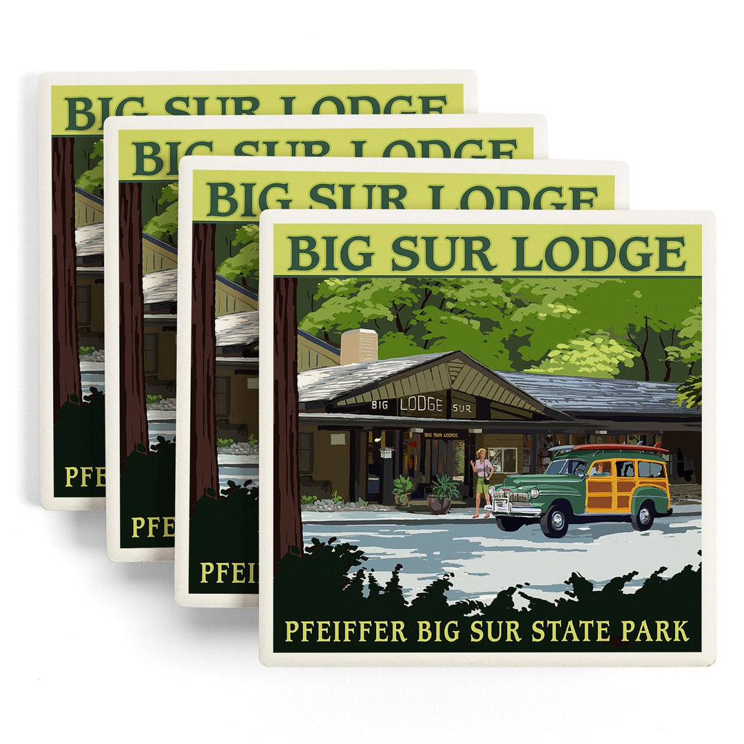 Big Sur Lodge, California, Coasters Coasters Lantern Press