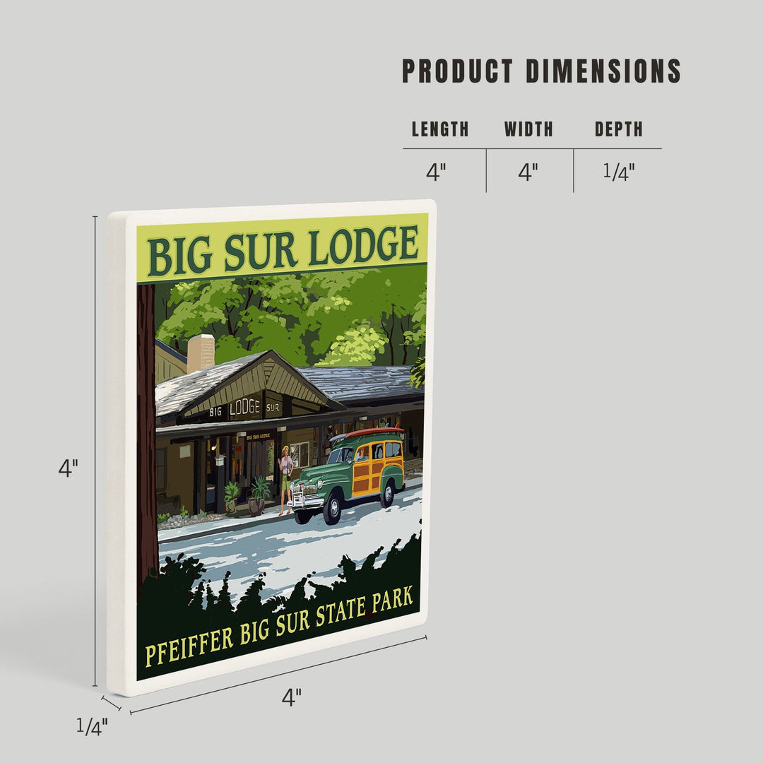 Big Sur Lodge, California, Coasters Coasters Lantern Press