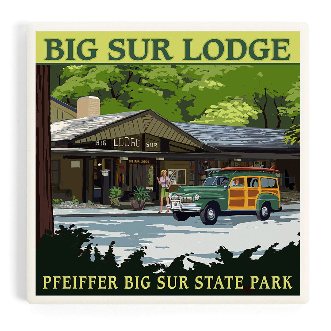 Big Sur Lodge, California, Coasters Coasters Lantern Press
