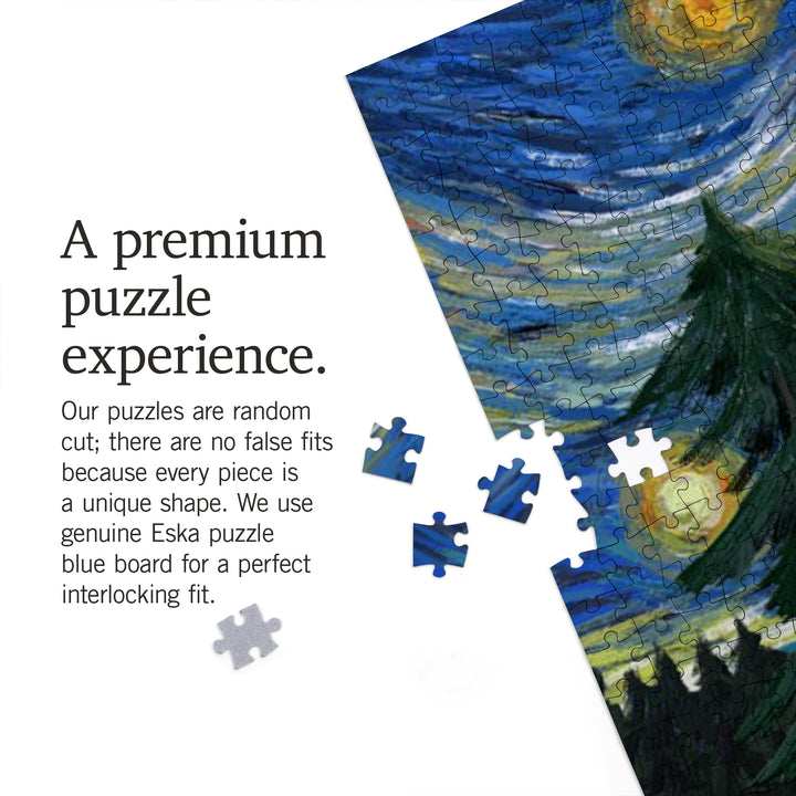 Bigfoot, Starry Night, Jigsaw Puzzle Puzzle Lantern Press