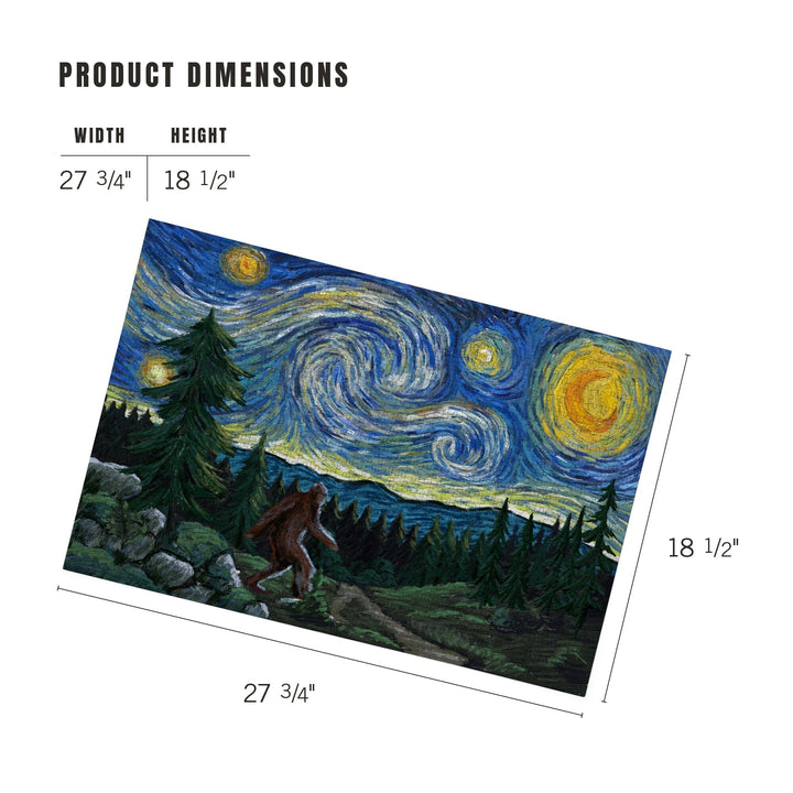 Bigfoot, Starry Night, Jigsaw Puzzle Puzzle Lantern Press