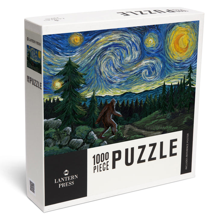 Bigfoot, Starry Night, Jigsaw Puzzle Puzzle Lantern Press