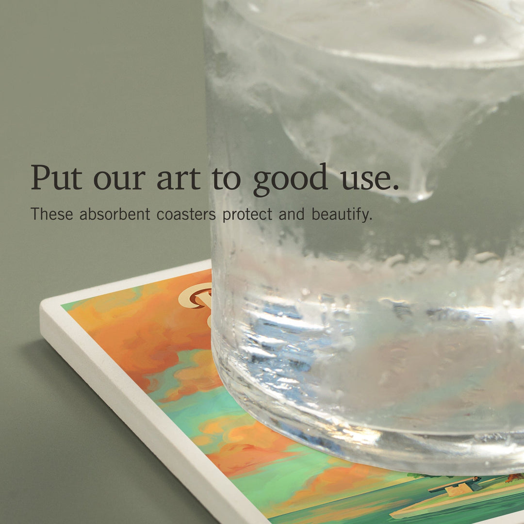 Biscayne National Park, Oil Painting, Coasters Coasters Lantern Press