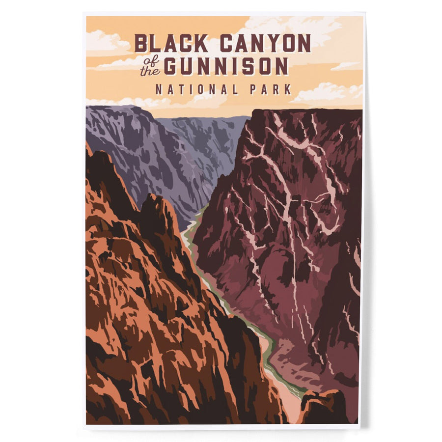 Black Canyon of the Gunnison National Park, Colorado, Painterly National Park Series, Art & Giclee Prints - Lantern Press