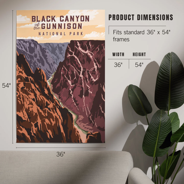 Black Canyon of the Gunnison National Park, Colorado, Painterly National Park Series, Art & Giclee Prints - Lantern Press