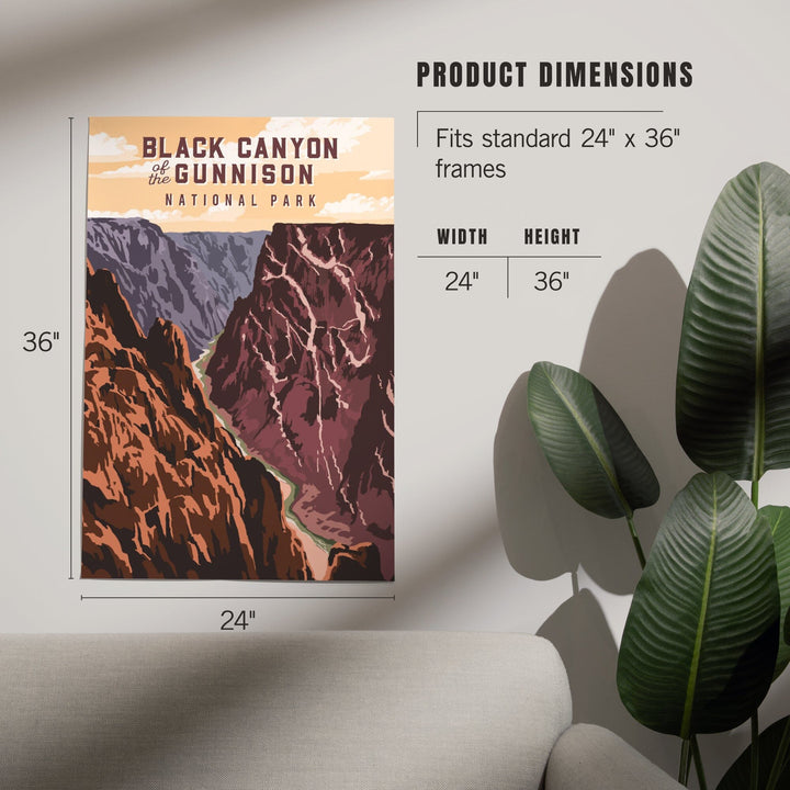 Black Canyon of the Gunnison National Park, Colorado, Painterly National Park Series, Art & Giclee Prints - Lantern Press