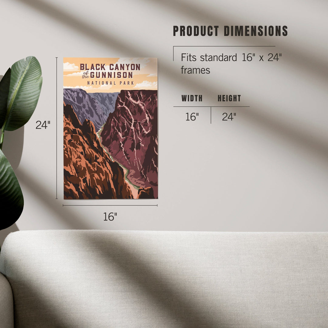 Black Canyon of the Gunnison National Park, Colorado, Painterly National Park Series, Art & Giclee Prints - Lantern Press