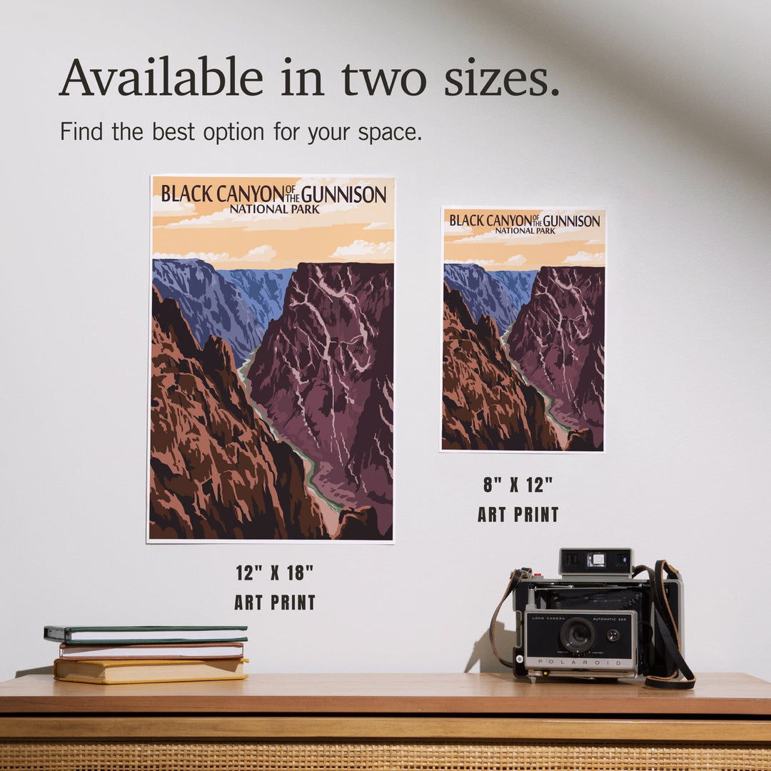 Black Canyon of the Gunnison National Park, Colorado, River and Cliffs, Painterly Series, Art & Giclee Prints - Lantern Press