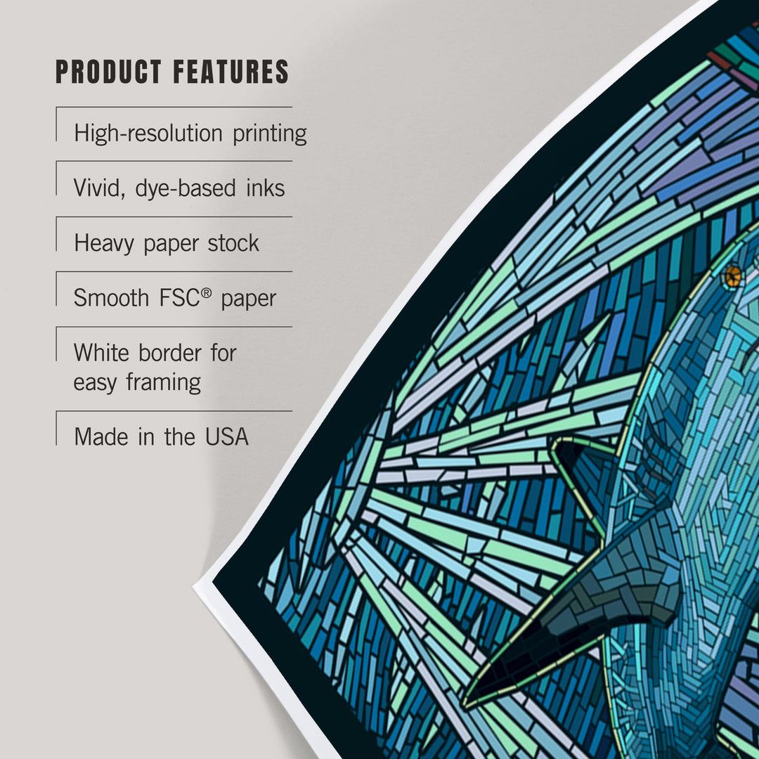 Black Tip Reef Shark, Paper Mosaic, Art & Giclee Prints - Lantern Press