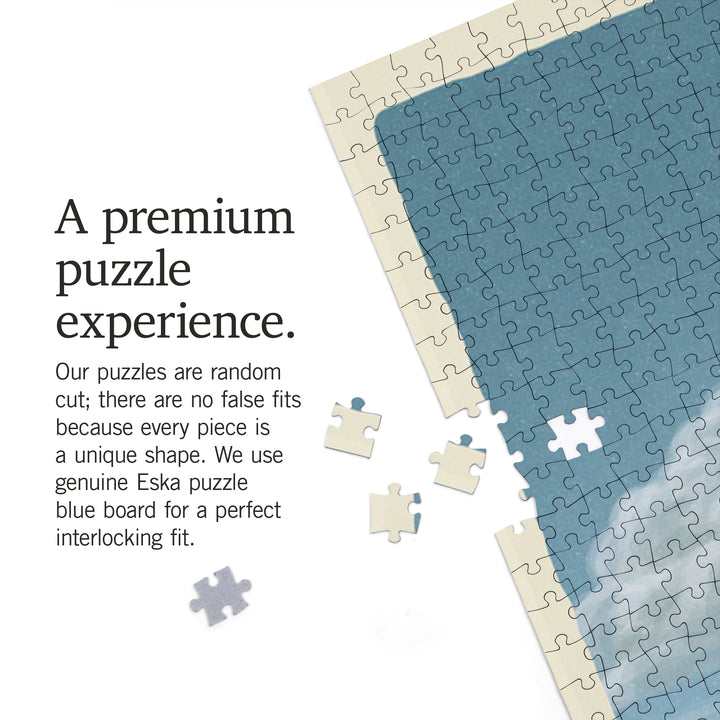 Block Island, Rhode Island, South East Lighthouse, Letterpress, Jigsaw Puzzle Puzzle Lantern Press