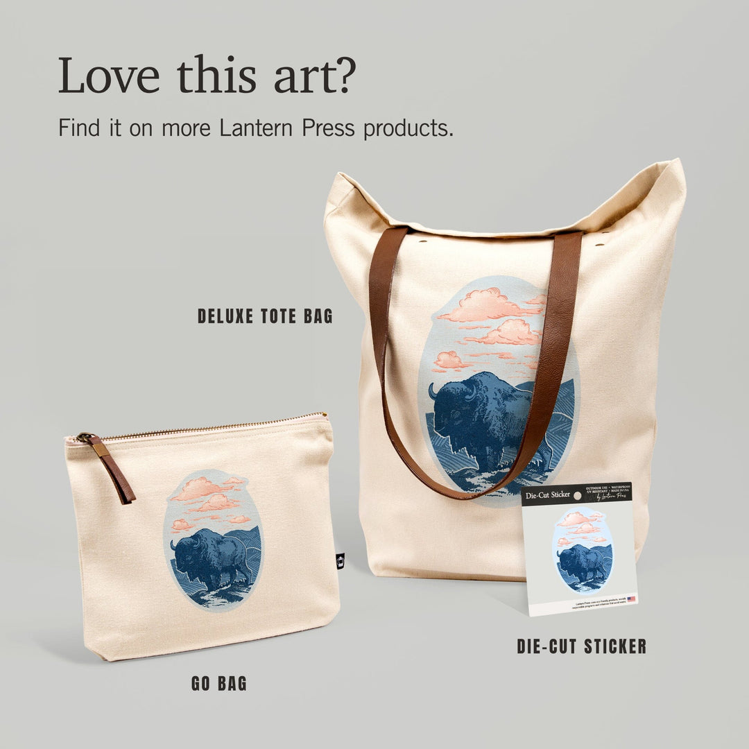 Blue Buffalo, Contour, Vinyl Sticker - Lantern Press