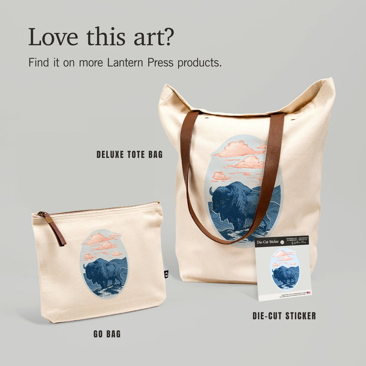 Blue Buffalo, Contour, Vinyl Sticker - Lantern Press