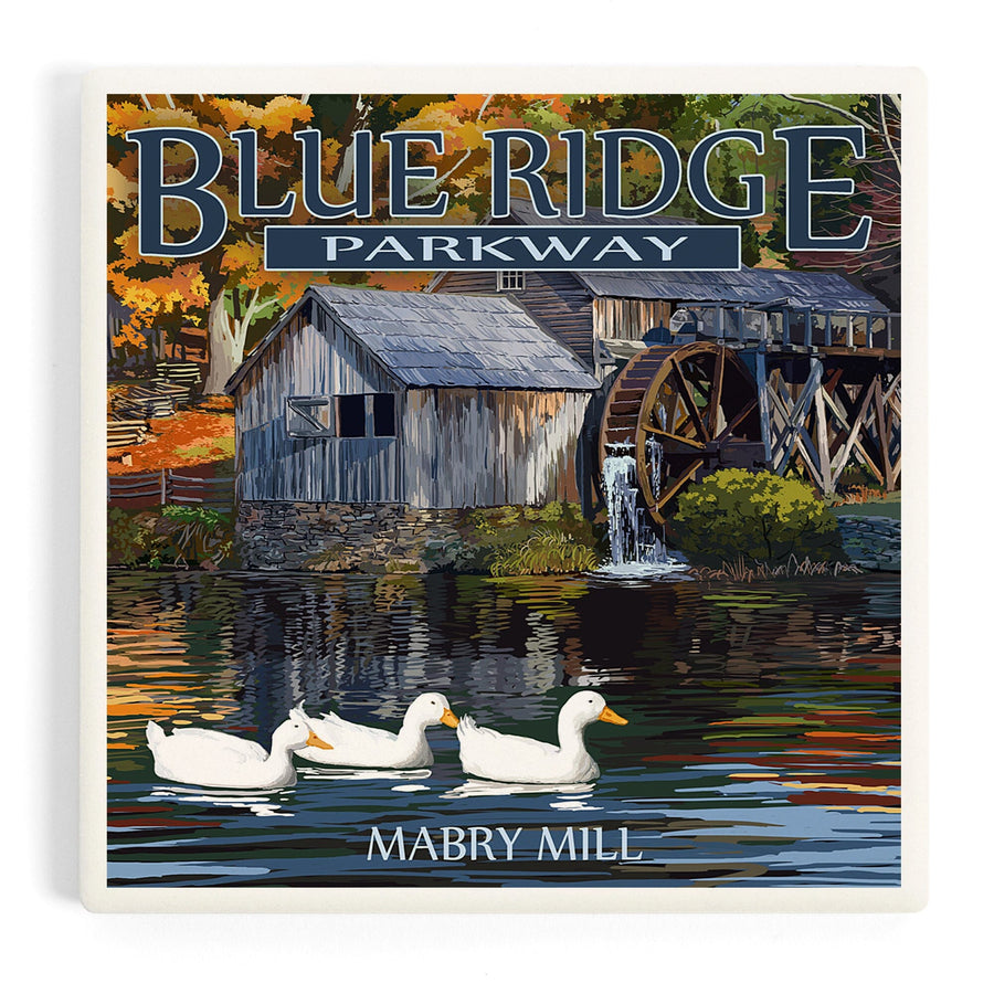 Blue Ridge Parkway, Virginia, Mabry Mill, Coasters Coasters Lantern Press