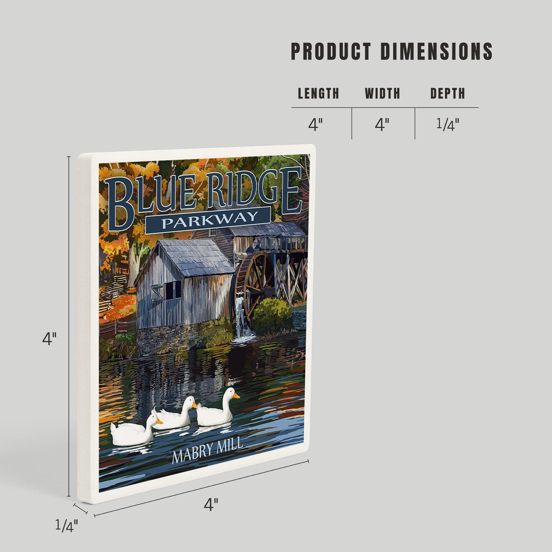 Blue Ridge Parkway, Virginia, Mabry Mill, Coasters Coasters Lantern Press