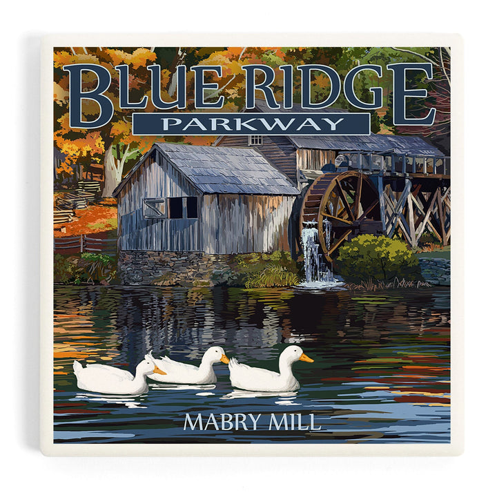 Blue Ridge Parkway, Virginia, Mabry Mill, Coasters Coasters Lantern Press Coaster