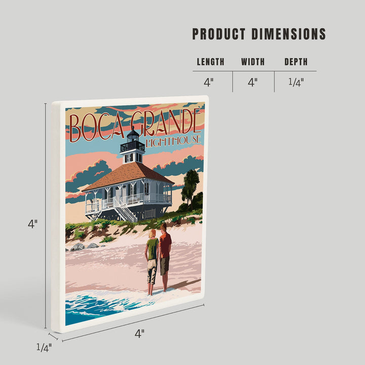 Boca Grande, Florida, Lighthouse, Coasters Coasters Lantern Press
