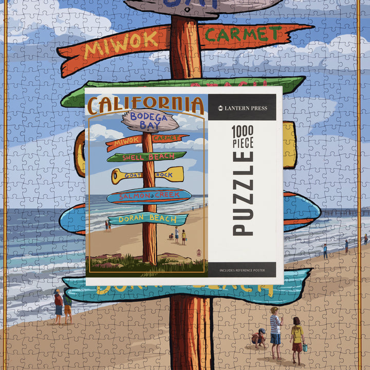 Bodega Bay, California, Destinations Sign, Jigsaw Puzzle Puzzle Lantern Press