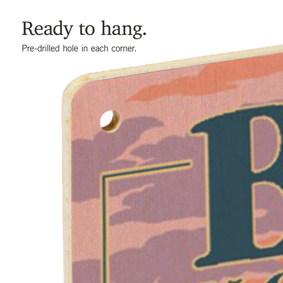 Boone, North Carolina, Bear and Spring Flowers, Lantern Press Artwork, Wood Signs and Postcards - Lantern Press