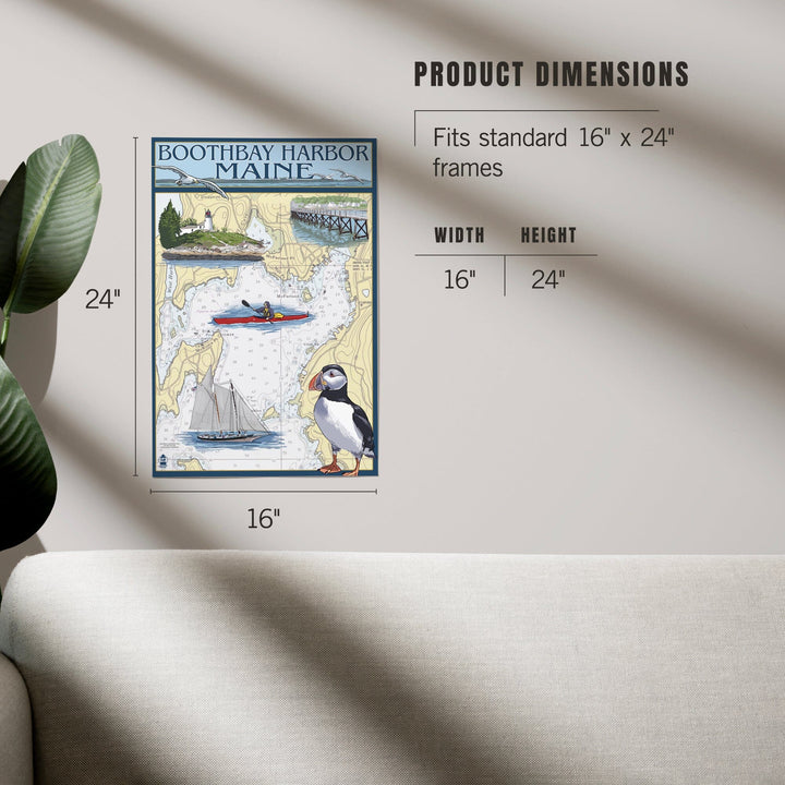 Boothbay Harbor, Maine, Nautical Chart, Art & Giclee Prints - Lantern Press